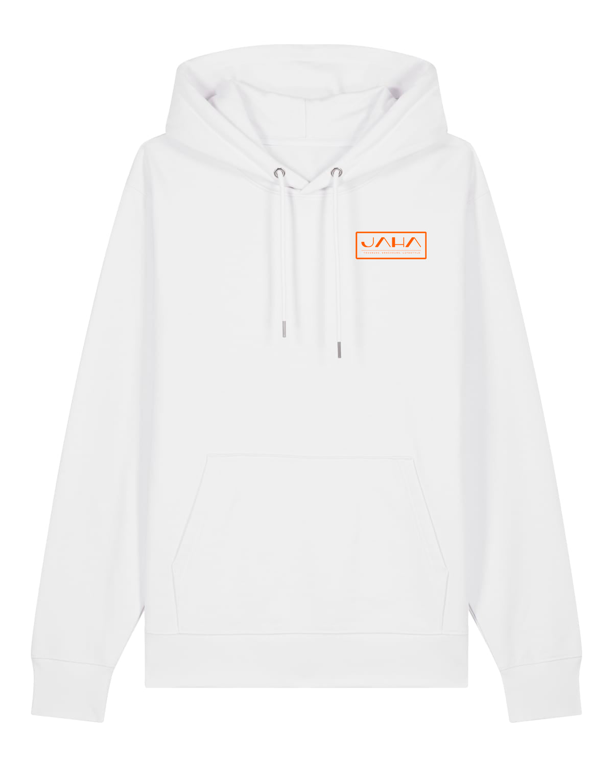 JAHA | HOODIE WITH BACKPRINT | HAPPY HOUR | UNISEX | WHITE