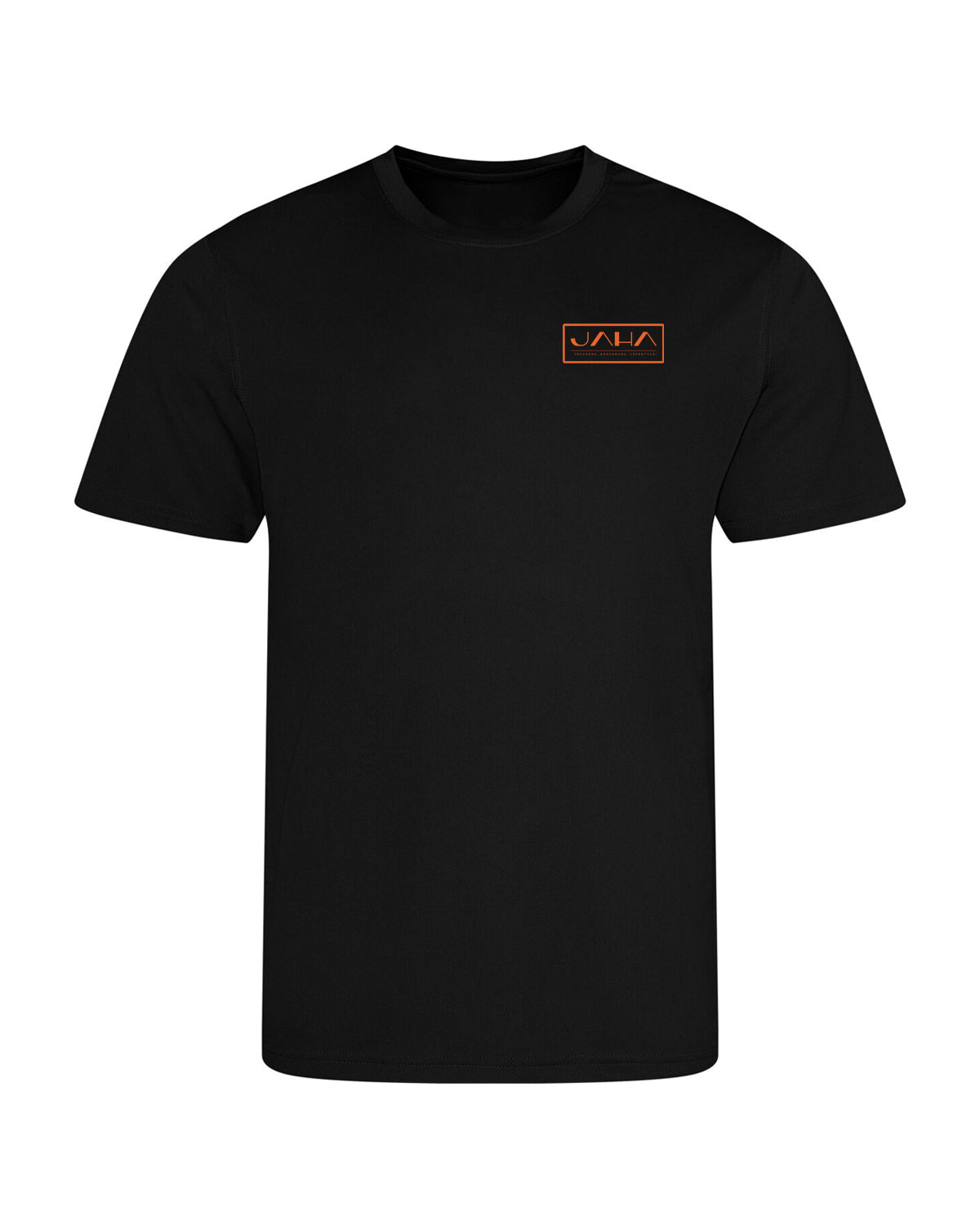 JAHA | PERFORMANCE T-SHIRT WITH BACKPRINT | HAPPY HOUR | UNISEX | BLACK