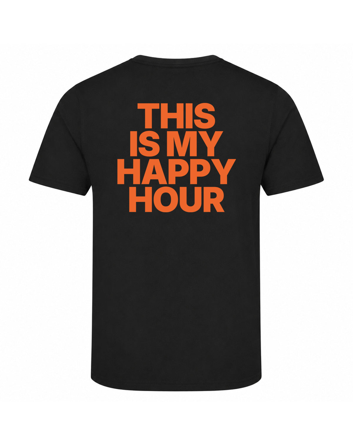 JAHA | PERFORMANCE T-SHIRT WITH BACKPRINT | HAPPY HOUR | UNISEX | BLACK