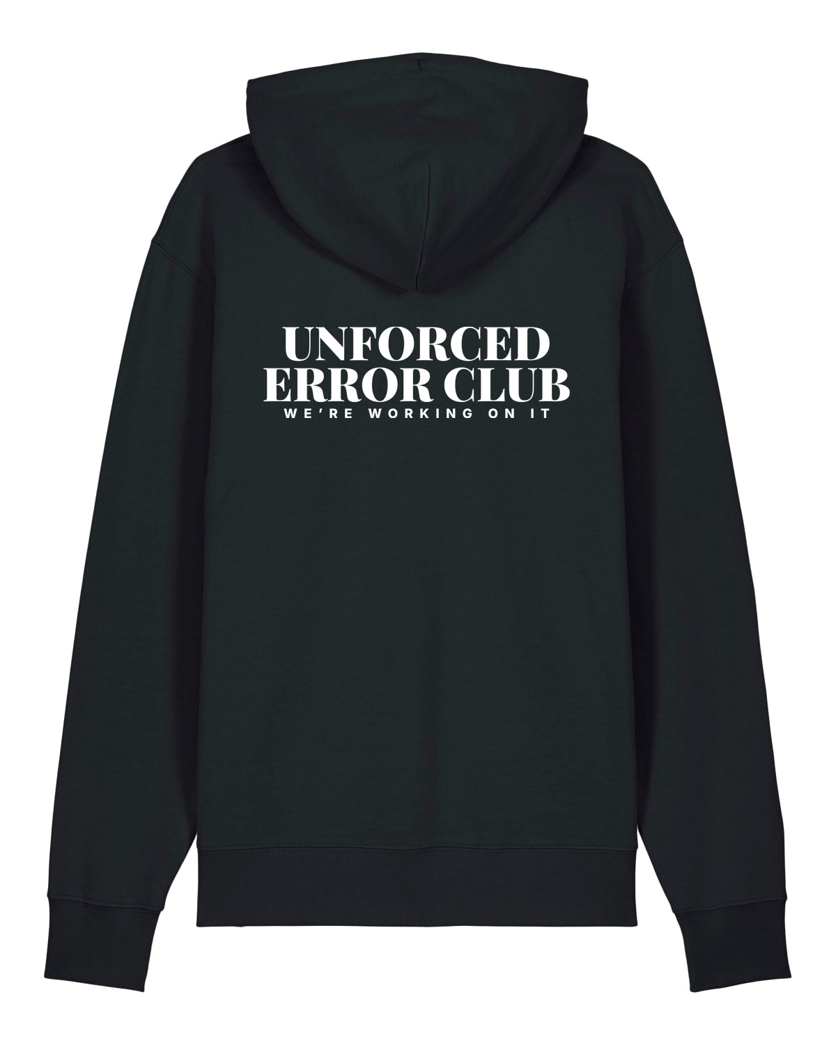 JAHA | HOODIE WITH BACKPRINT | UNFORCED ERROR CLUB | UNISEX | BLACK