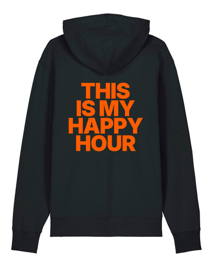 JAHA | HOODIE WITH BACKPRINT | HAPPY HOUR | UNISEX | BLACK