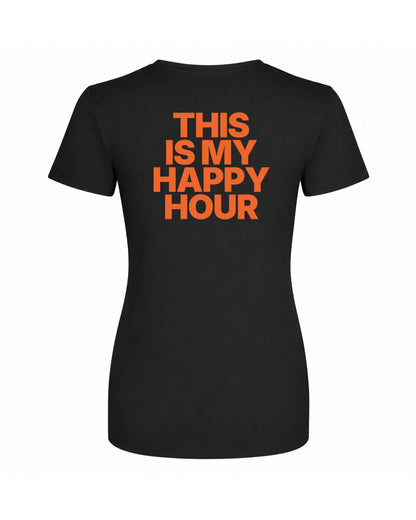 JAHA | PERFORMANCE T-SHIRT WITH BACKPRINT | HAPPY HOUR | WMNS | BLACK