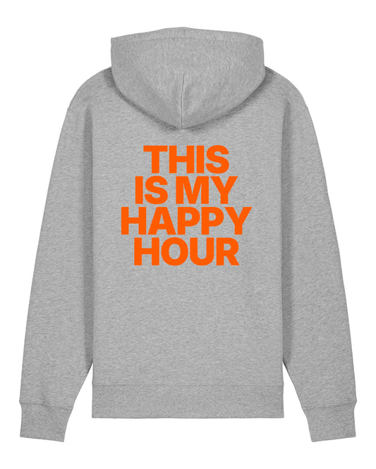 JAHA | HOODIE WITH BACKPRINT | HAPPY HOUR | UNISEX | GREY