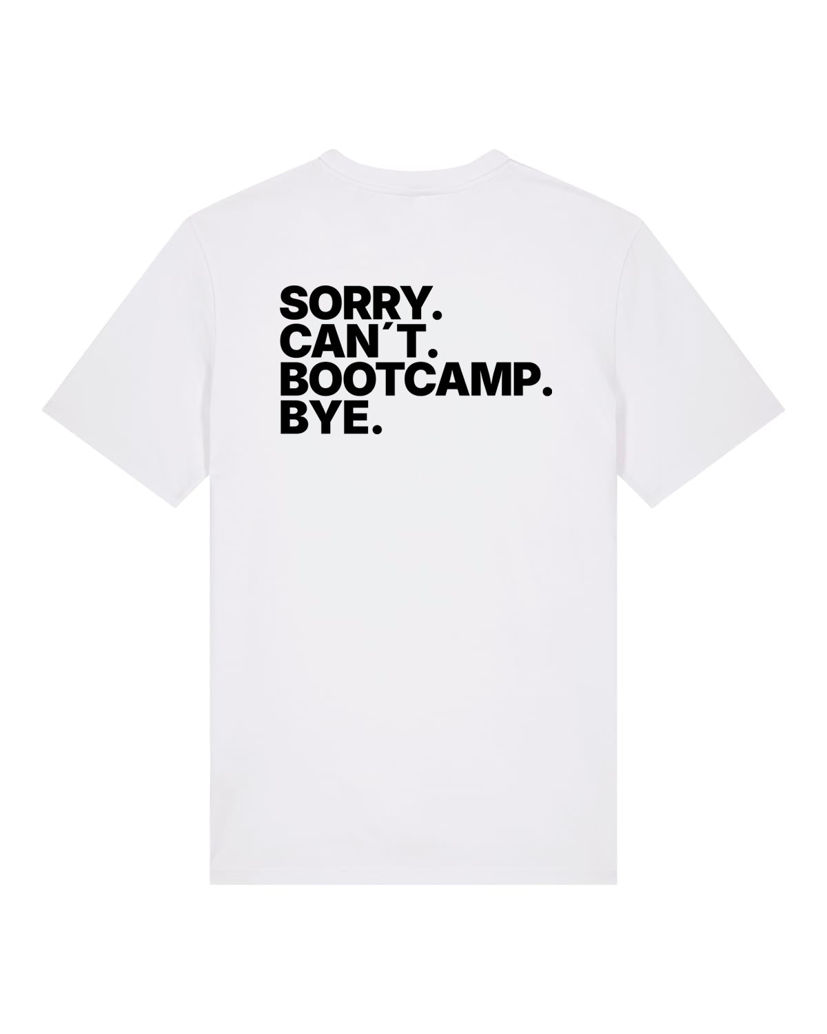 JAHA | T-SHIRT WITH BACKPRINT | SORRY | UNISEX | WHITE