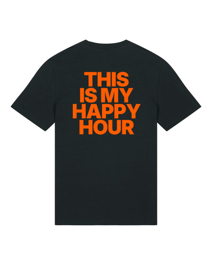 JAHA | T-SHIRT WITH BACKPRINT | HAPPY HOUR | UNISEX | BLACK