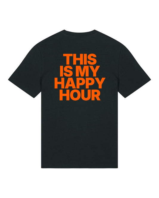 JAHA | T-SHIRT WITH BACKPRINT | HAPPY HOUR | UNISEX | BLACK