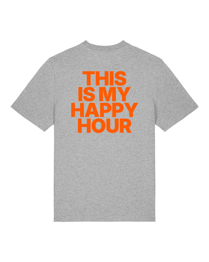 JAHA | T-SHIRT WITH BACKPRINT | HAPPY HOUR | UNISEX | GREY