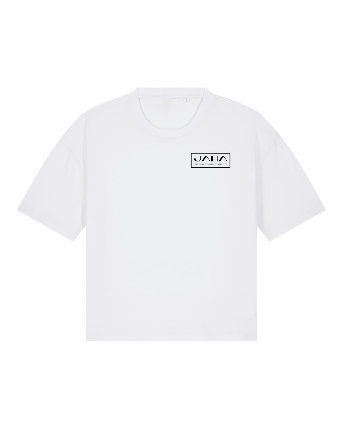 JAHA | BOXY T-SHIRT WITH BACKPRINT | SORRY | WMNS | WHITE