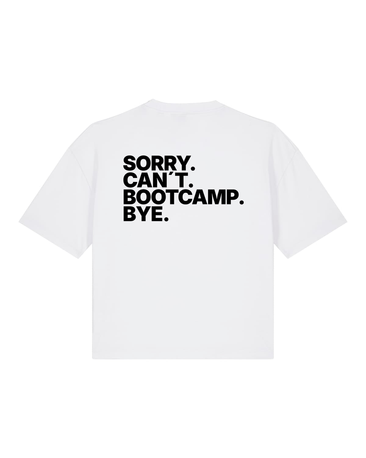 JAHA | BOXY T-SHIRT WITH BACKPRINT | SORRY | WMNS | WHITE