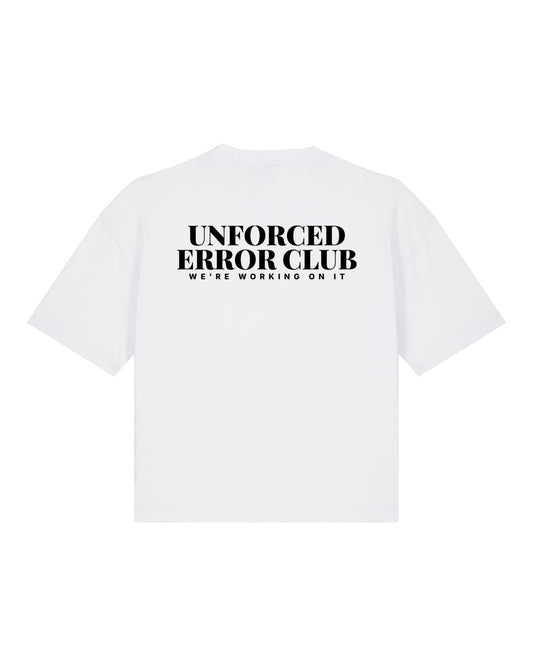 JAHA | BOXY T-SHIRT WITH BACKPRINT | UNFORCED ERROR CLUB | WMNS | WHITE
