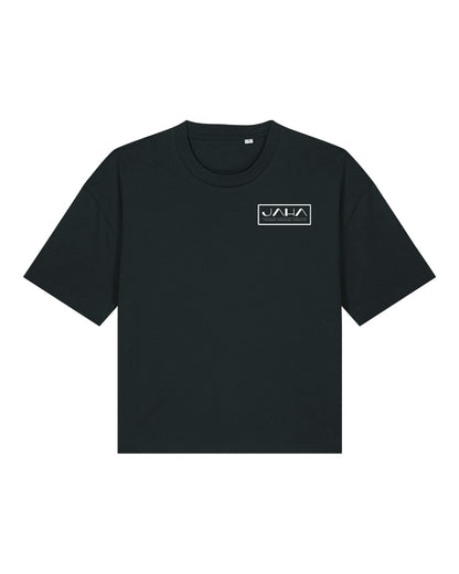 JAHA | BOXY T-SHIRT WITH BACKPRINT | SORRY | WMNS | BLACK