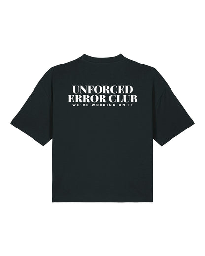 JAHA | BOXY T-SHIRT WITH BACKPRINT | UNFORCED ERROR CLUB | WMNS | BLACK