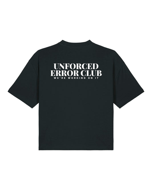 JAHA | BOXY T-SHIRT WITH BACKPRINT | UNFORCED ERROR CLUB | WMNS | BLACK