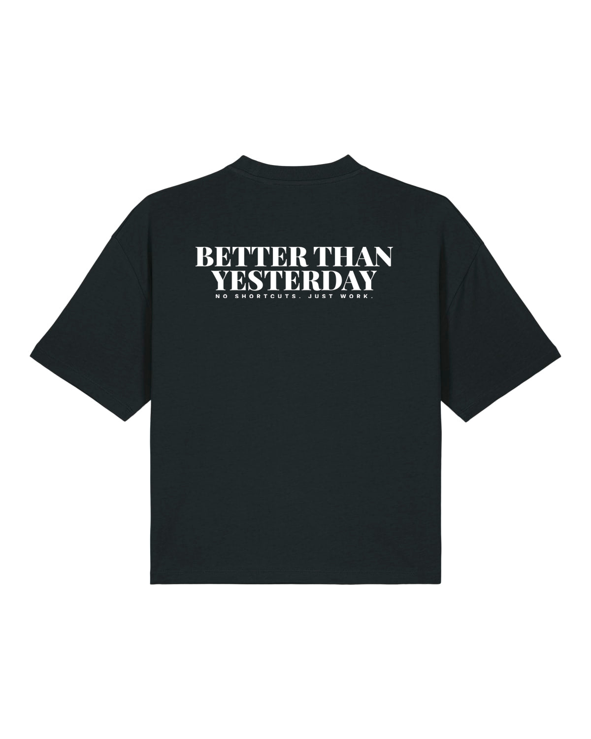 JAHA | BOXY T-SHIRT WITH BACKPRINT | BETTER THAN YESTERDAY | WMNS | BLACK