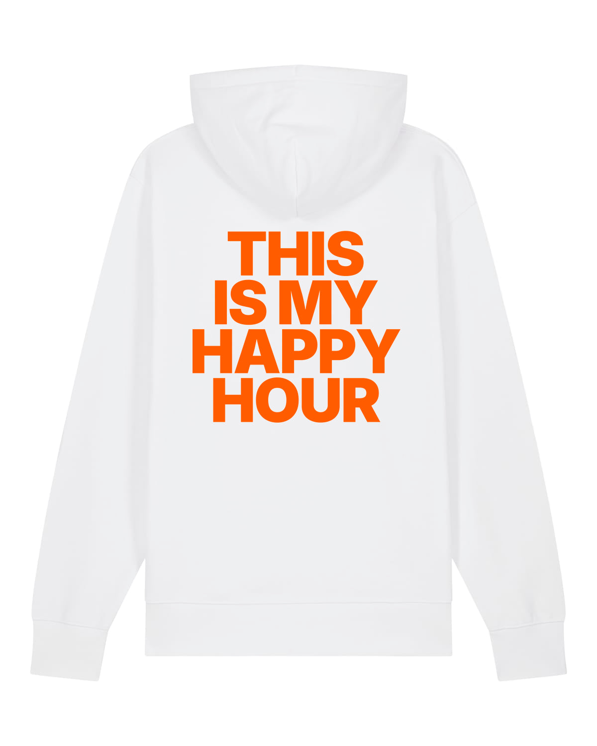 JAHA | HOODIE WITH BACKPRINT | HAPPY HOUR | UNISEX | WHITE