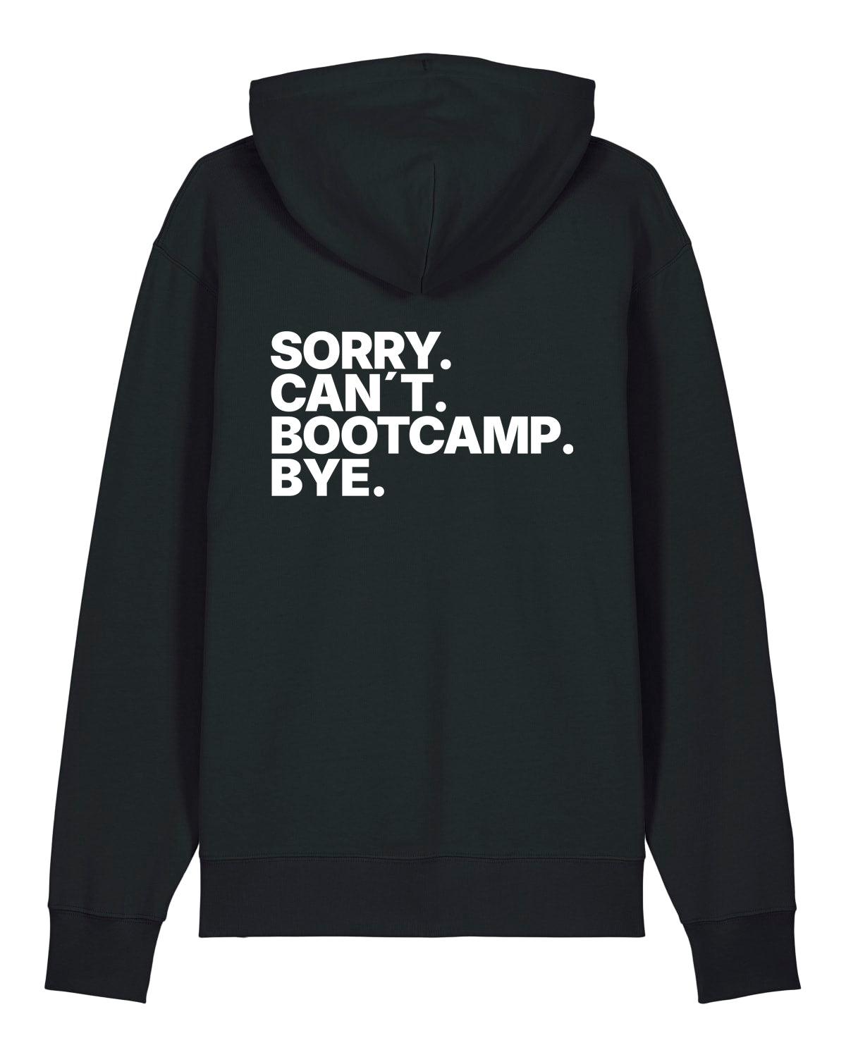 JAHA | HOODIE WITH BACKPRINT | SORRY | UNISEX | BLACK