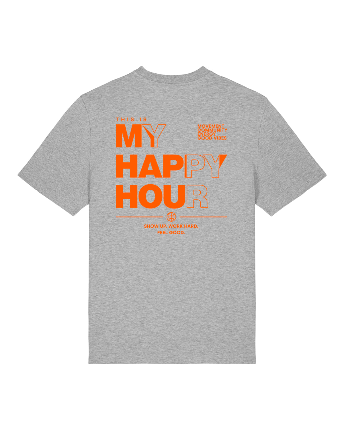 JAHA | T-SHIRT WITH BACKPRINT | HAPPY HOUR | UNISEX | GREY
