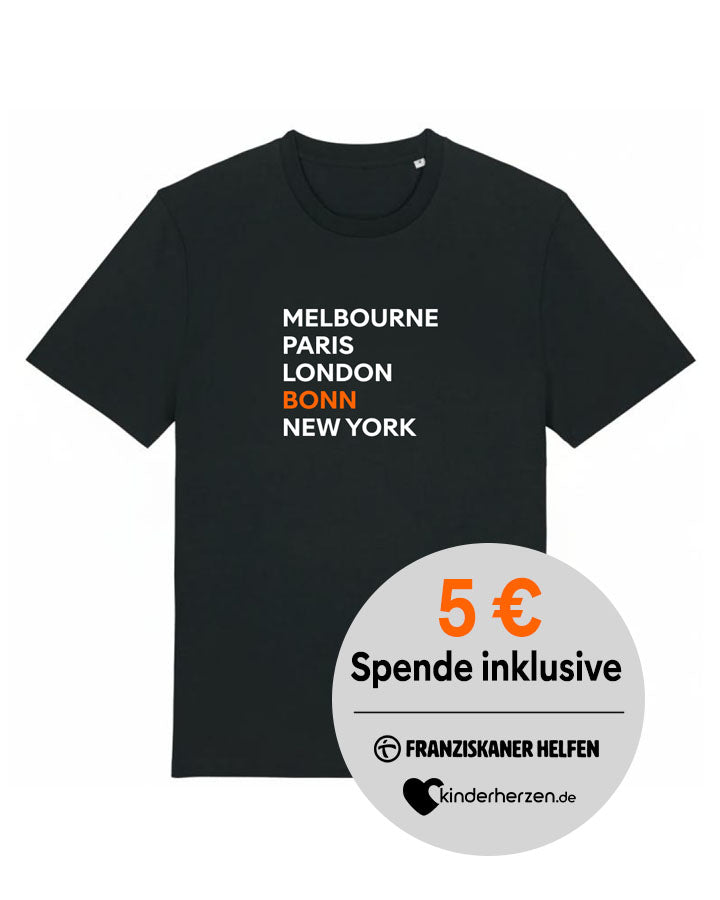 BONN OPEN | T-SHIRT WITH BACKPRINT | CHARITY | UNISEX | BLACK