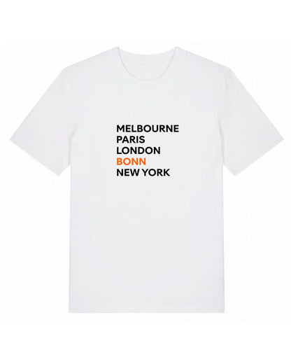 BONN OPEN | T-SHIRT WITH BACKPRINT | UNISEX | WHITE