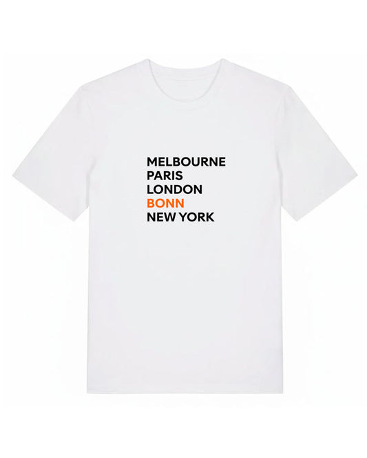 BONN OPEN | T-SHIRT WITH BACKPRINT | UNISEX | WHITE