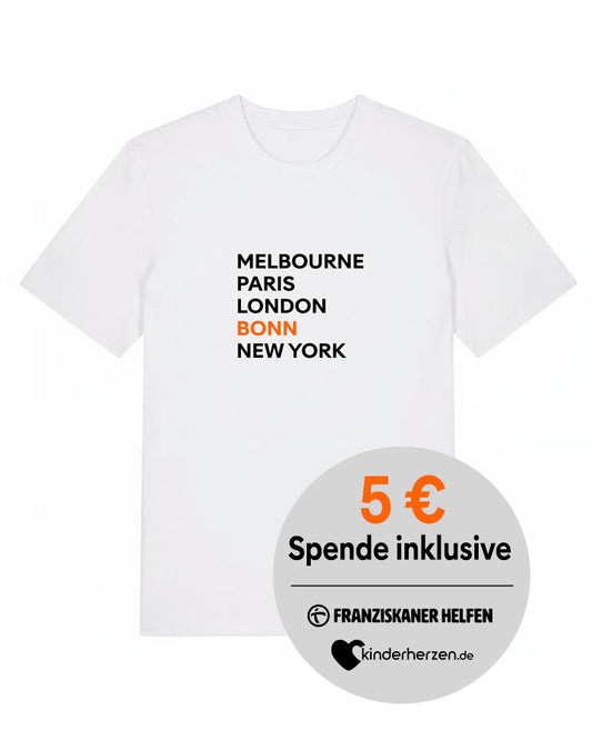 BONN OPEN | T-SHIRT WITH BACKPRINT | CHARITY | UNISEX | WHITE
